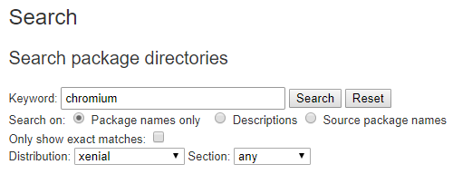 Searching the Ubuntu Package Archive