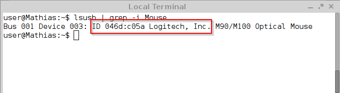 Using lsusb on the Commandline