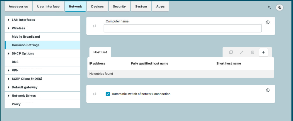 Common Settings of the Network in IGEL OS 12