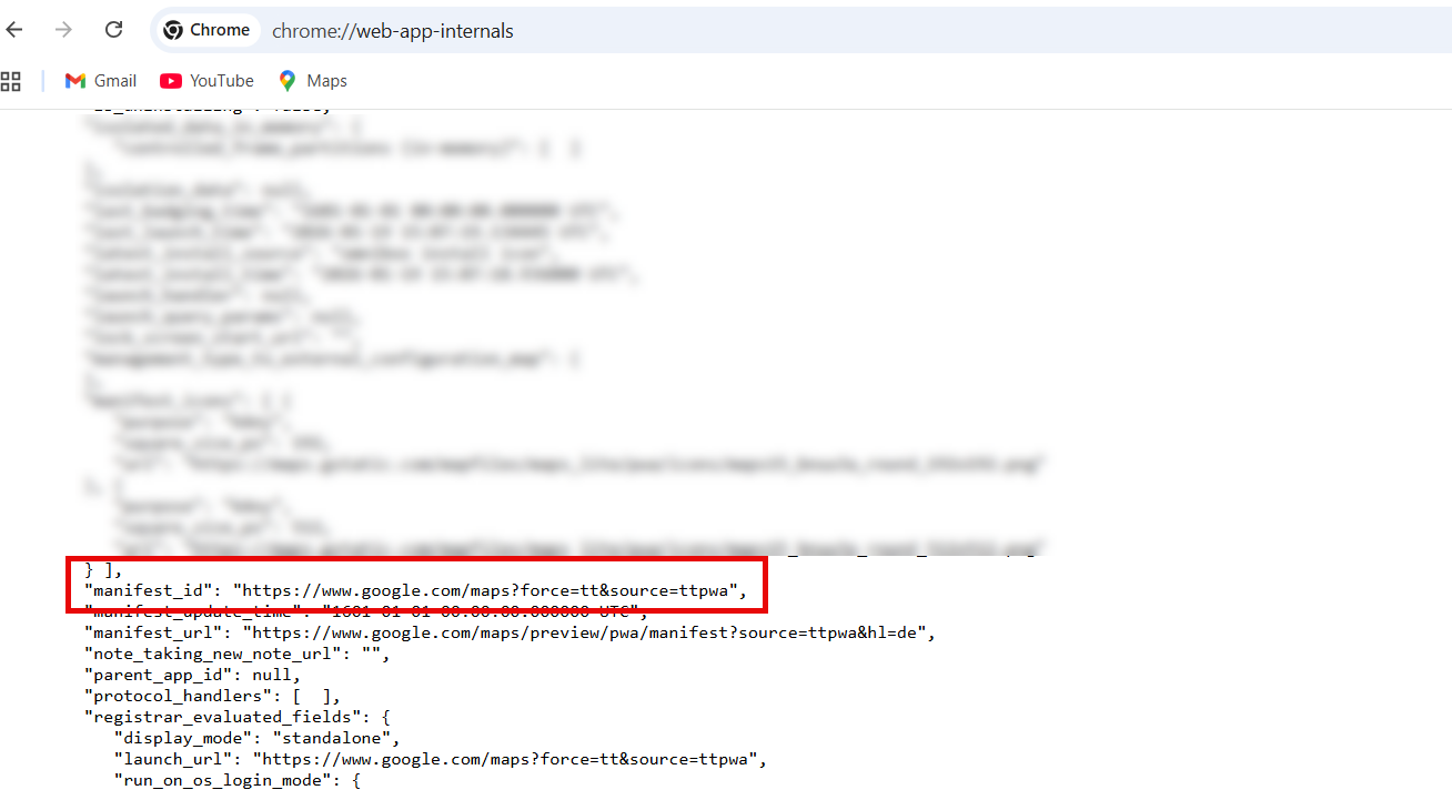 PWA_Finding manifest_id
