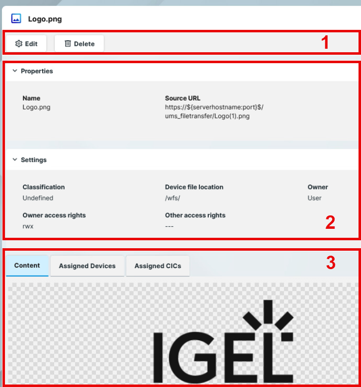 File Management Panel IGEL UMS Web App