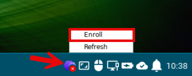 Workspace ONE Enrollment status systray icon on IGEL OS