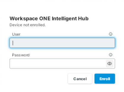 Workspace ONE Enrollment Dialog on IGEL OS