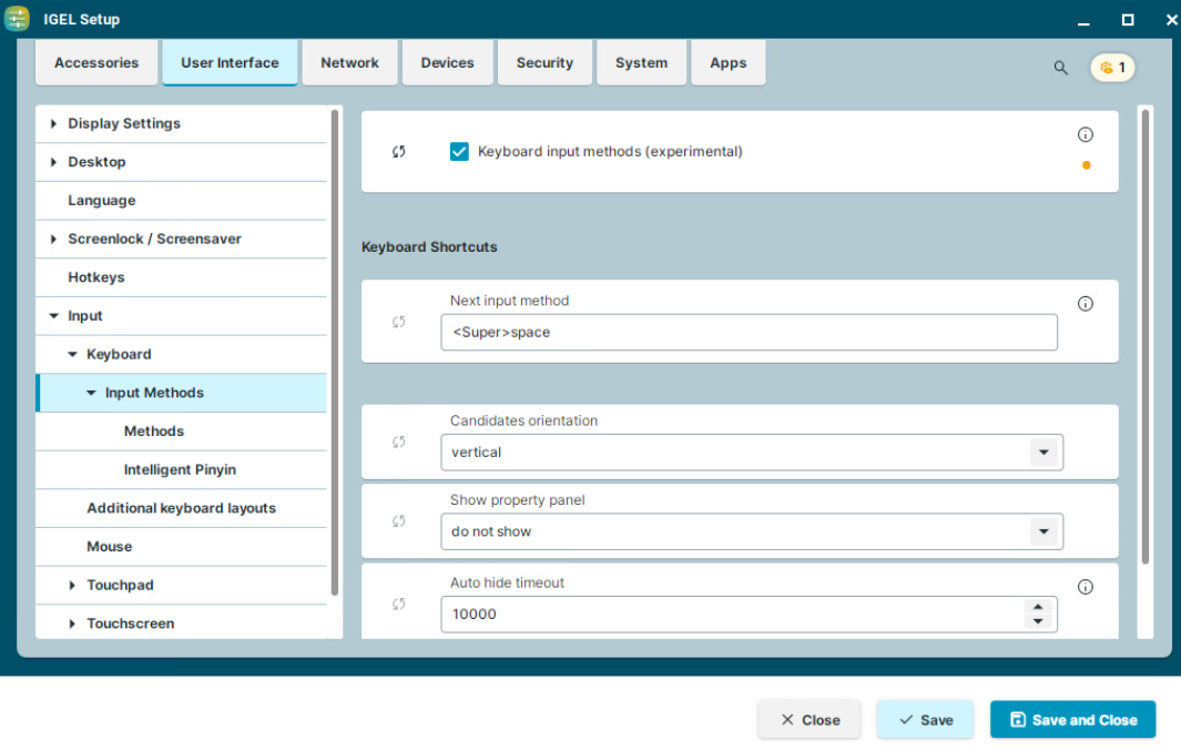 Keyboard Input Methods in IGEL OS