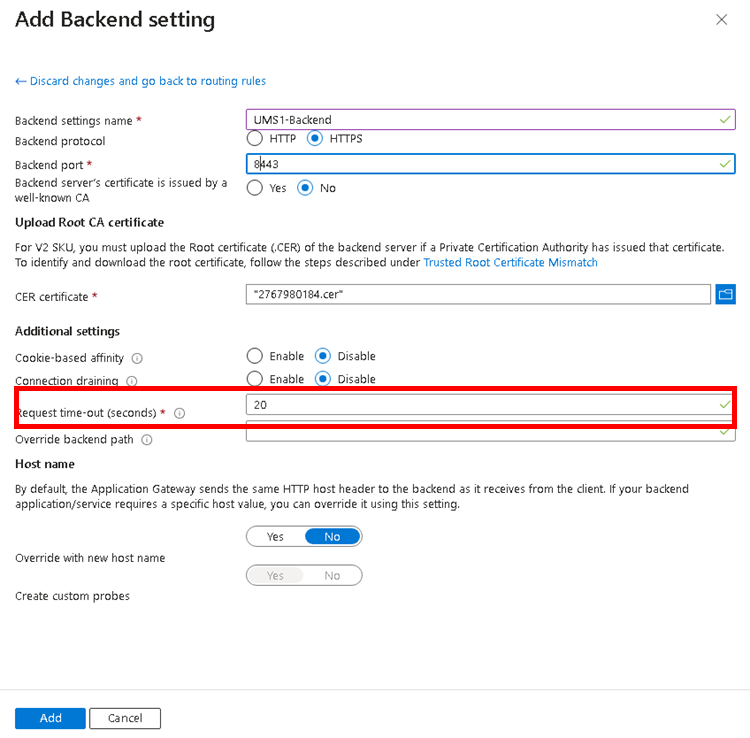 Backend-Einstellungen hinzufügen