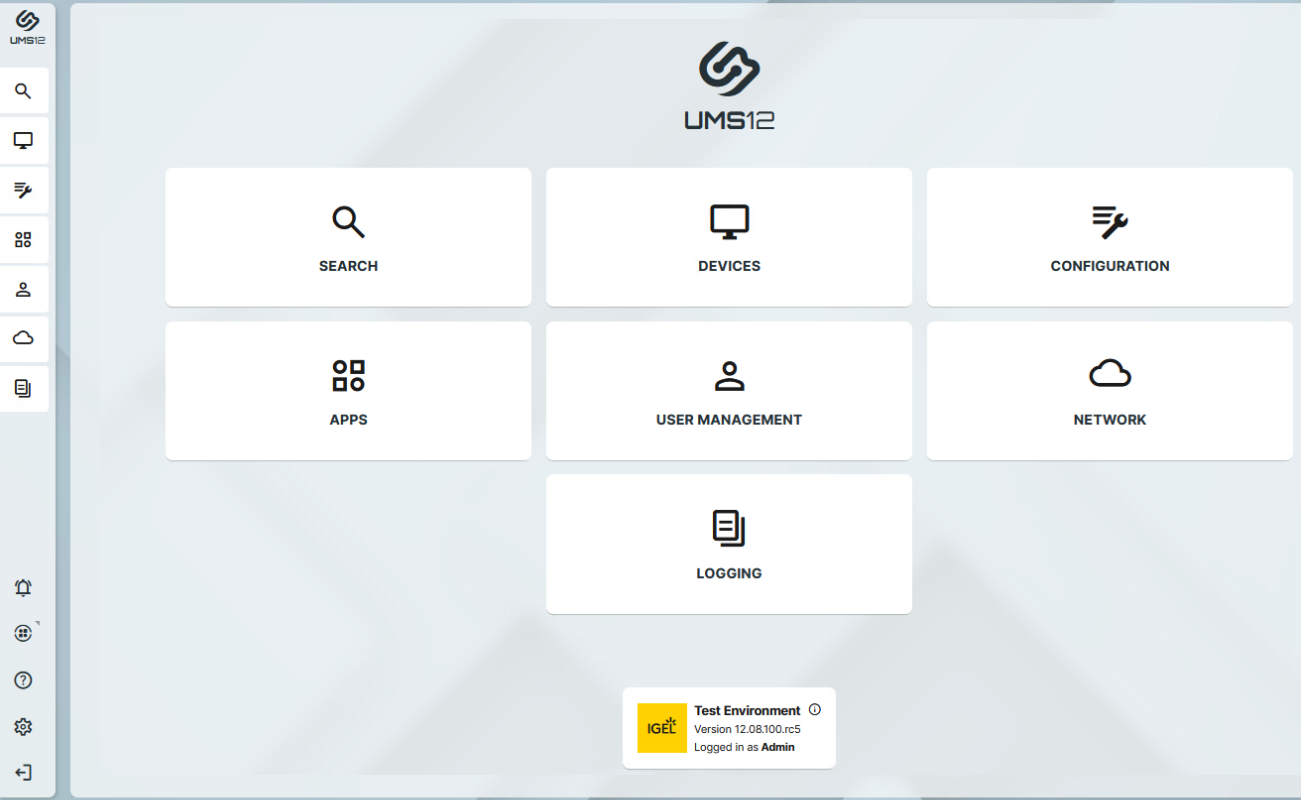 IGEL UMS Web App Benutzeroberfläche