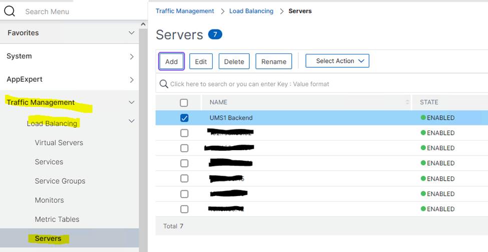 UMS Server-Backend-Konfiguration