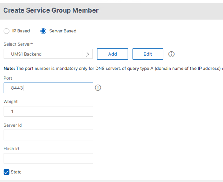 Service Gruppe Einstellungen