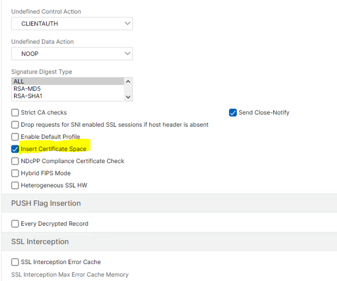 Insert Certificate Space