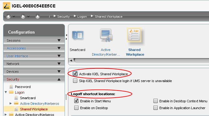 IGEL Shared Workplace Aktivierung
