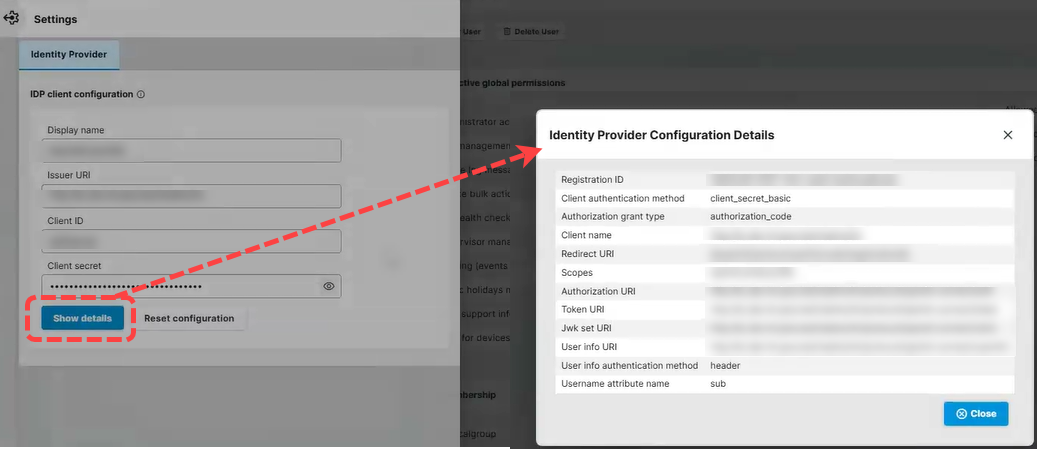 Identity Provider Configuration Details
