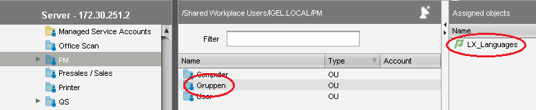 Zuweisung eines Benutzerprofils im IGEL UMS