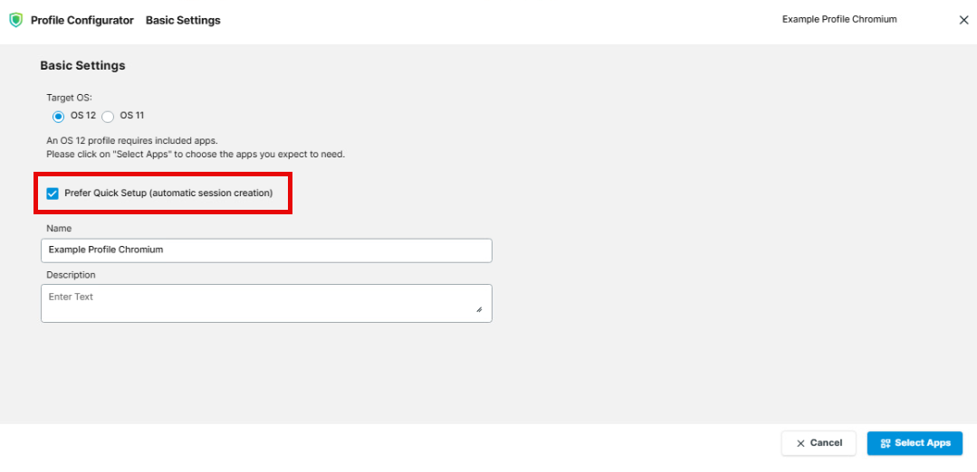 Quick Setup Mode_IGEL UMS Profiles