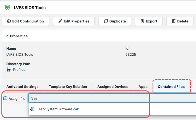 File Assignment to Profile