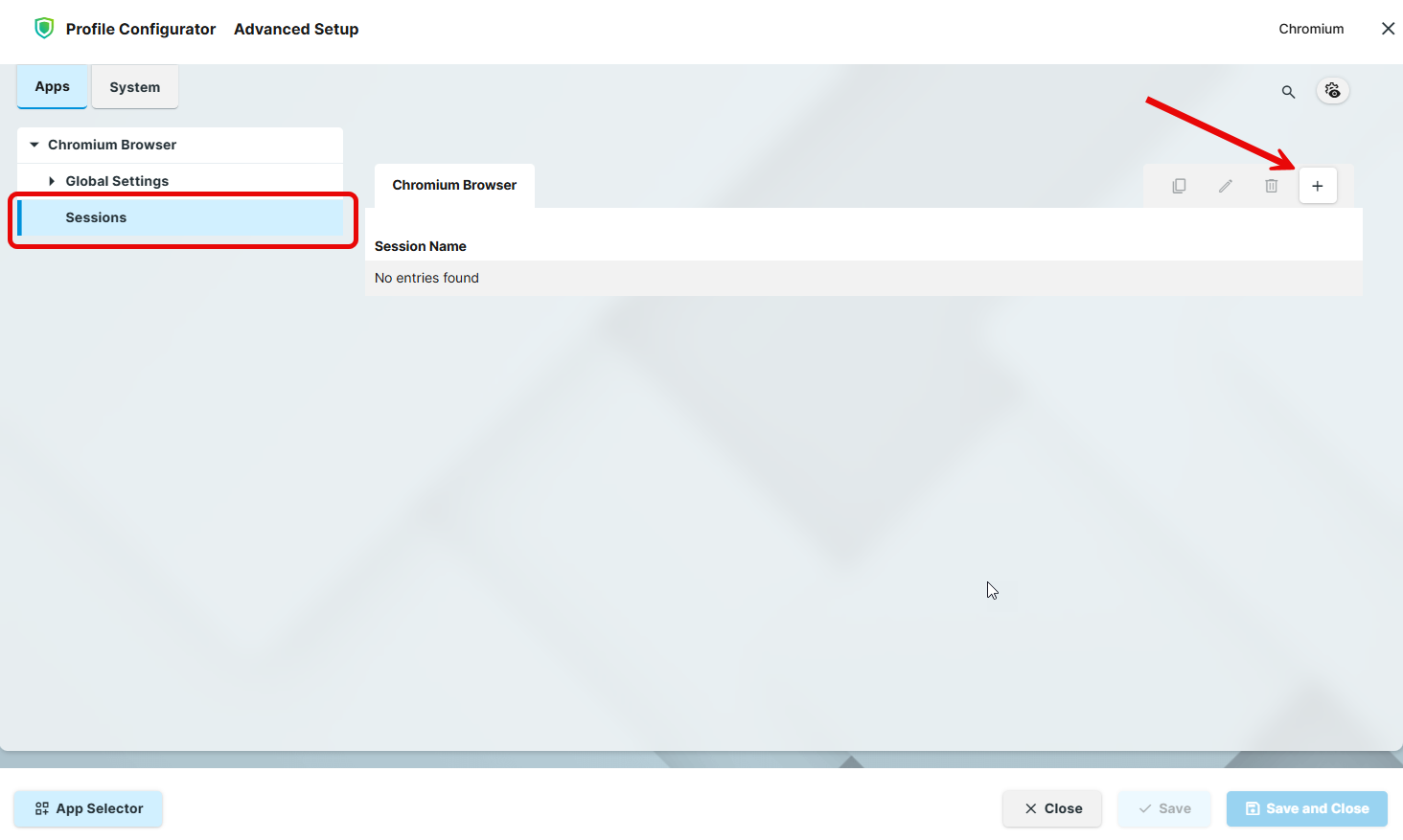 Chromium Profile - Advanced Setup Mode