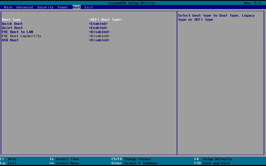 uefi セール セットアップユーティリティ