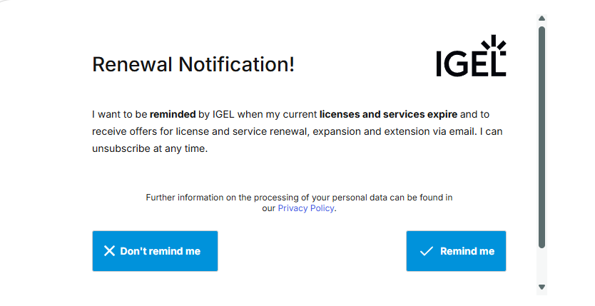 ILP 2 Renewal Notification