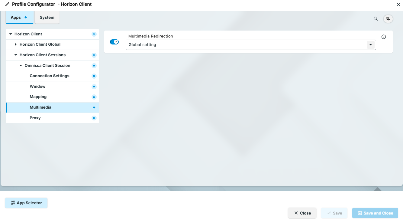 Multimedia Settings for Horizon Client on IGEL OS