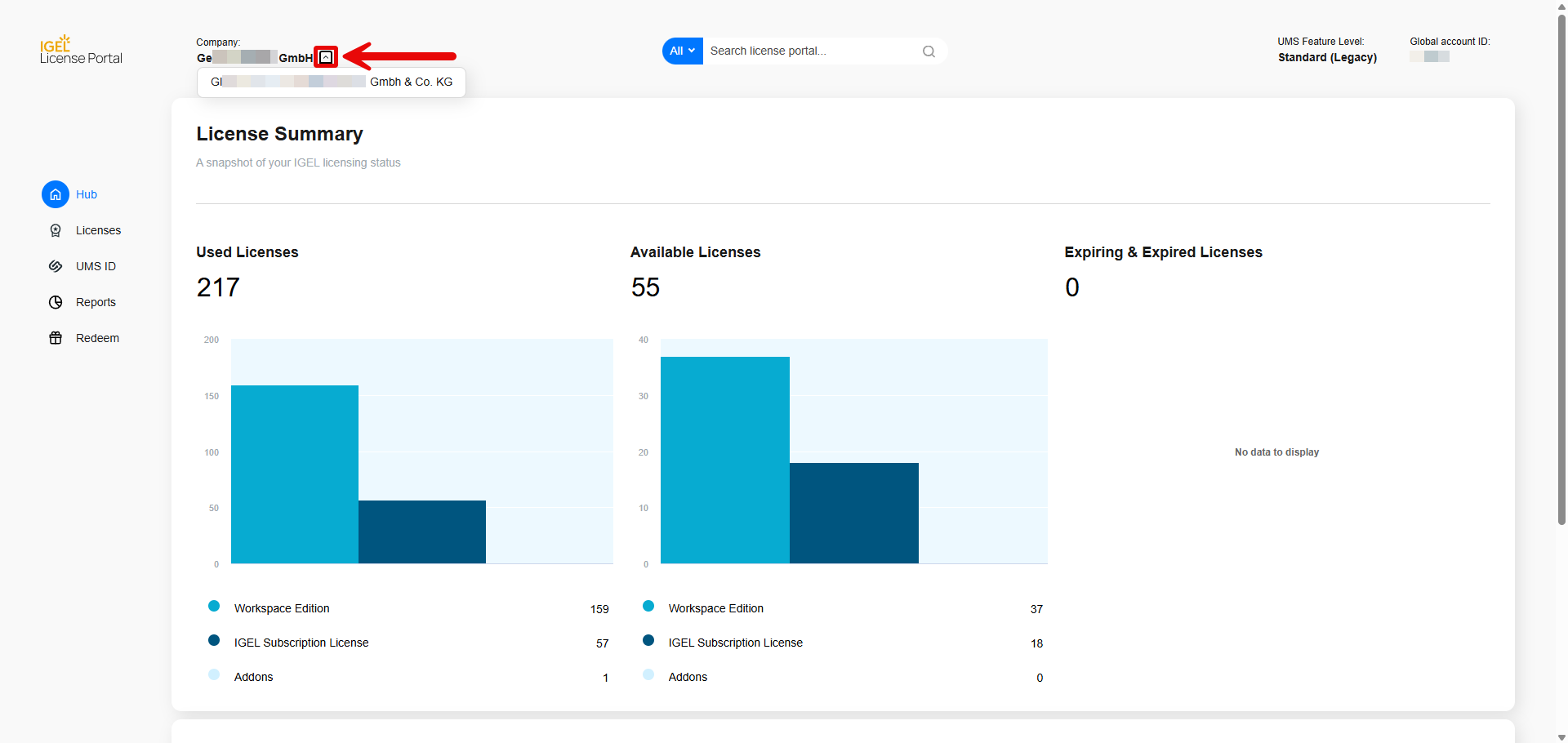Company Selector Dropdown