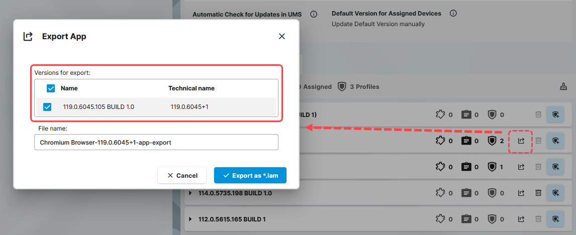 UMS12.3_Export App Version.png