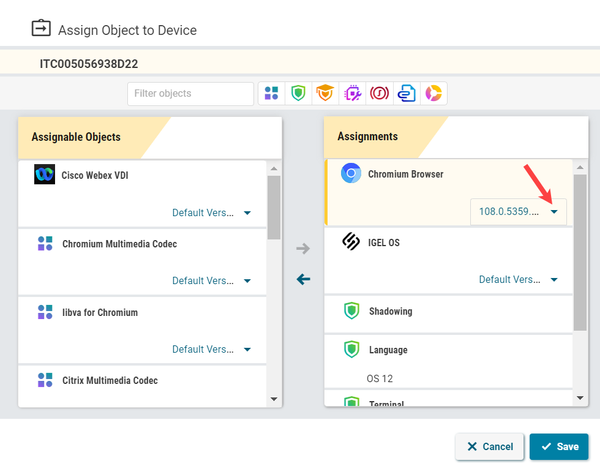 Assign Object to Device