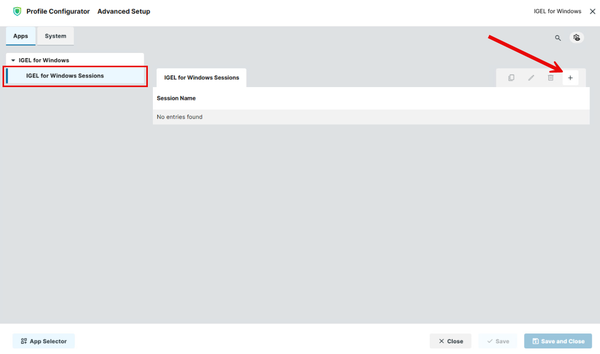 How to create an IGEL for Windows session