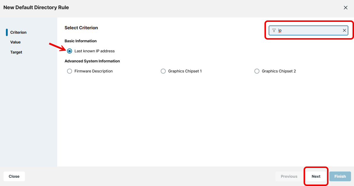 Criteria for Default Directory Rules in the IGEL UMS Web App