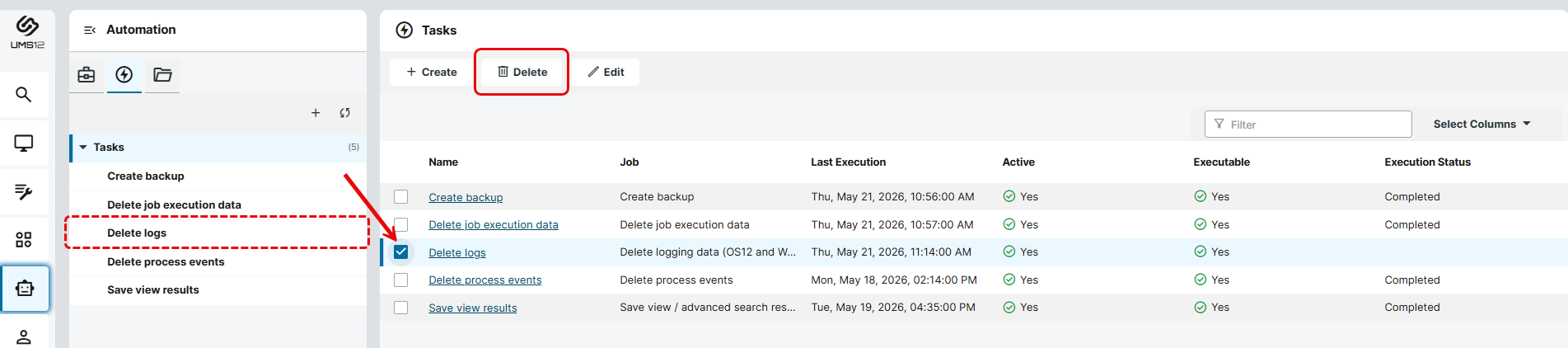 How to Delete an Administrative Task in the IGEL UMS Web App