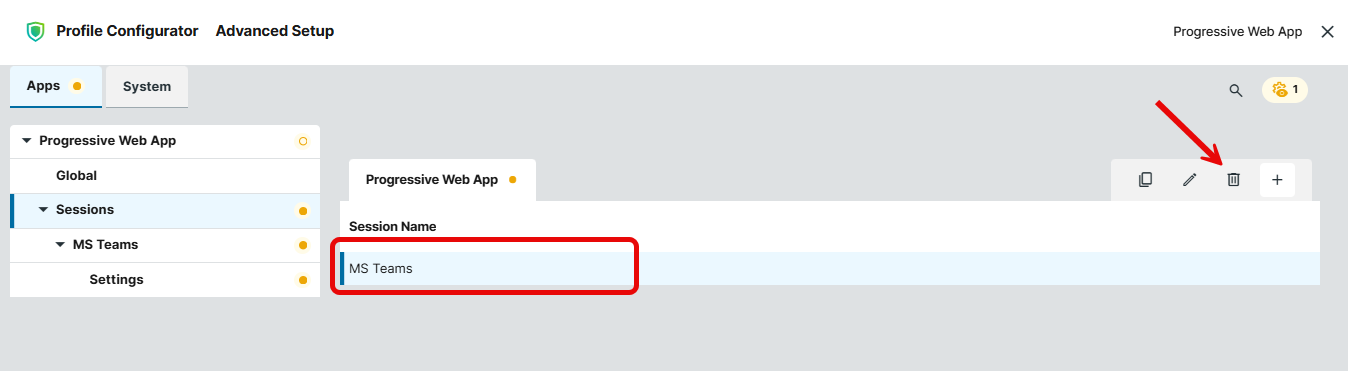 How to remove a PWA session on IGEL OS