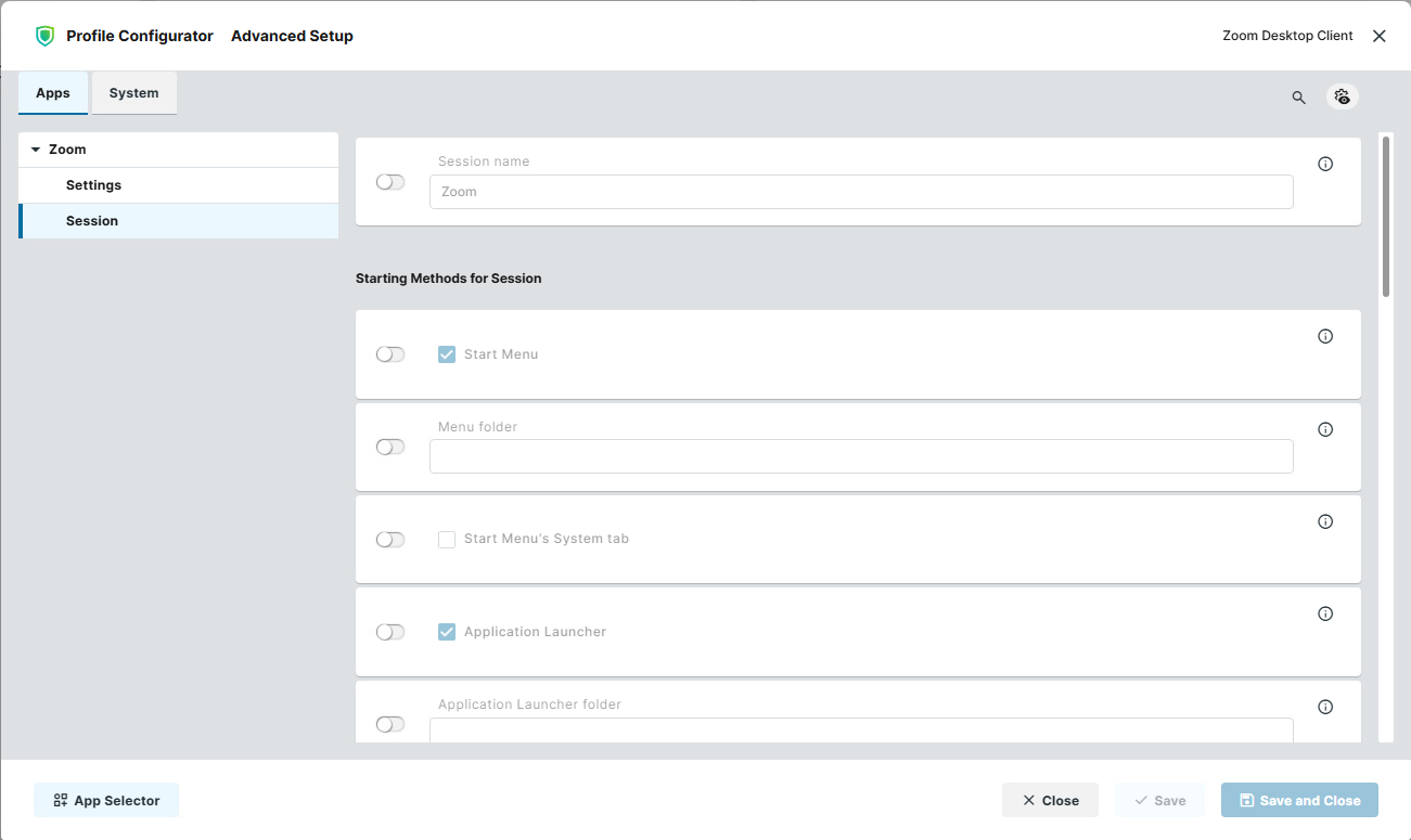 Zoom Desktop Client Session Configuration on IGEL OS