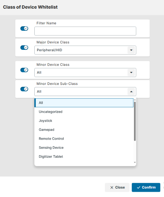 Whitelisting specific Bluetooth device classes on IGEL OS