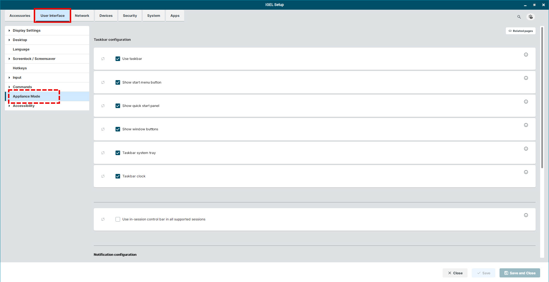 IGEL Setup_User Interface_Appliance Mode.jpg