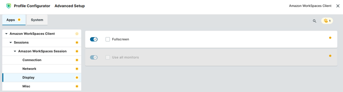 Configuring Display Settings for Amazon WorkSpaces Client in IGEL OS
