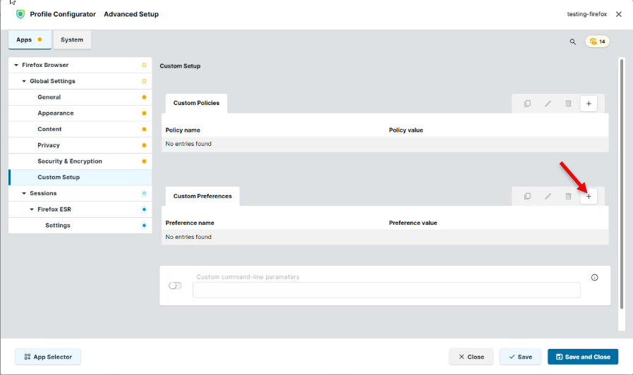 Custom preferences for Firefox ESR in IGEL OS
