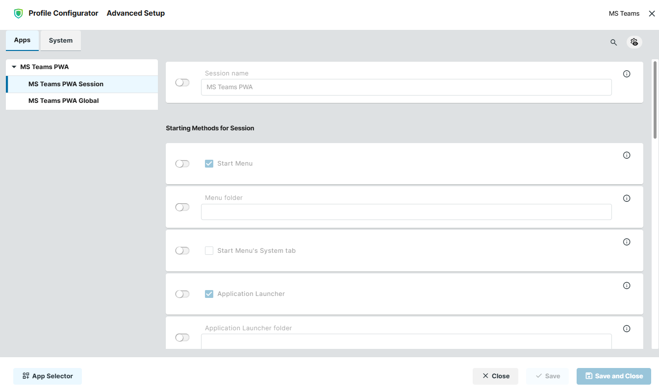 Starting methods for MS Teams PWA on IGEL OS
