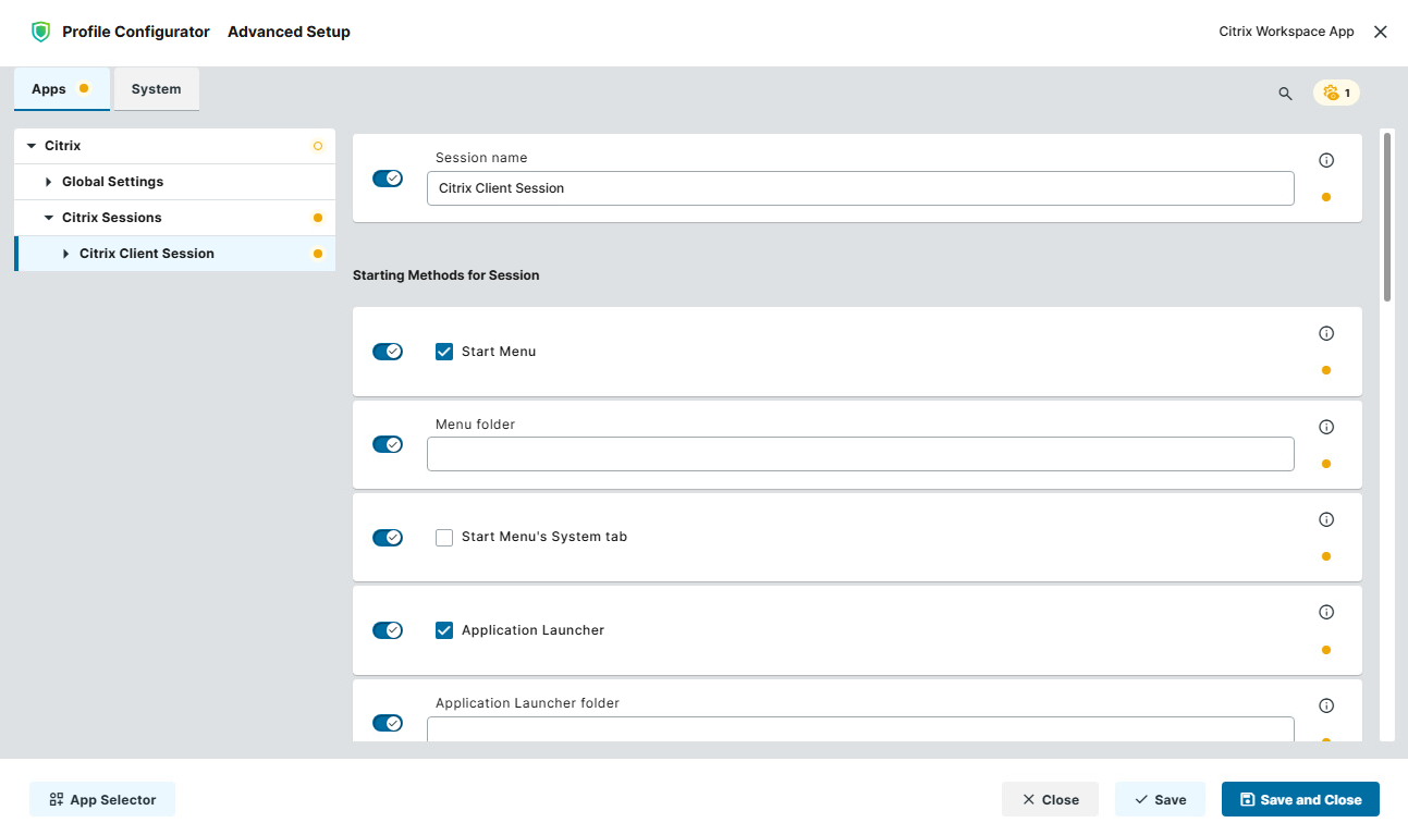 Citrix Workspace App Session 