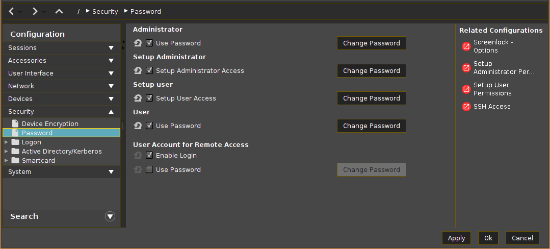 Password - Restrict Access to IGEL OS Components