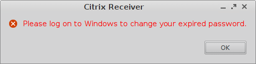 Citrix Password Change Message